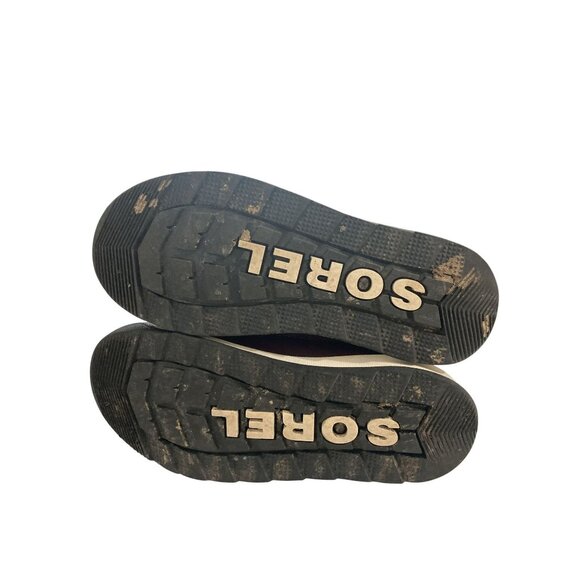 Sorel Youth Size 1 Purple Waterproof Insulated Fur Lined Winter Snow Boots - Picture 6 of 7